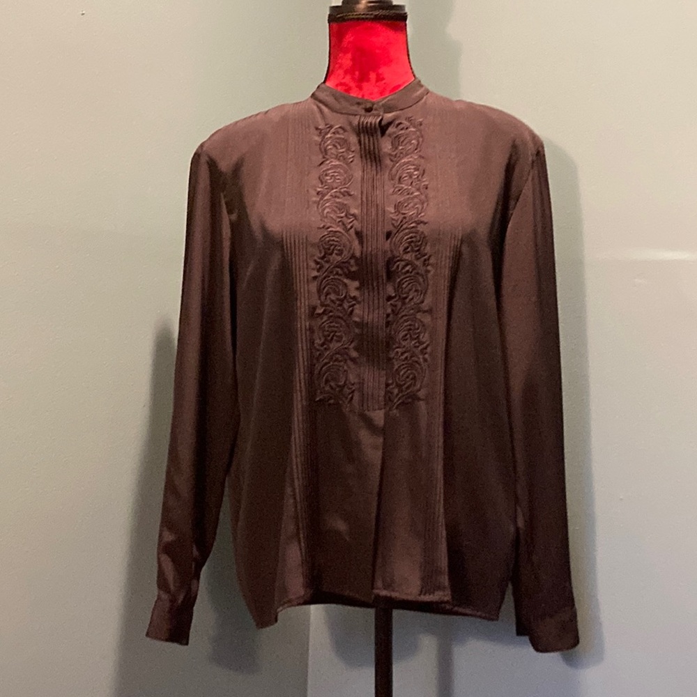 Claudia Richard Black Blouse Size Large